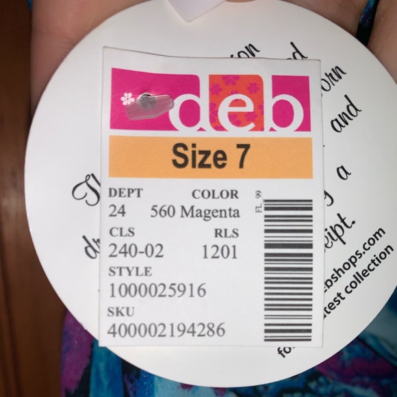 Brand new magenta and blue high-low dress size 7/8 - Picture 6 of 7